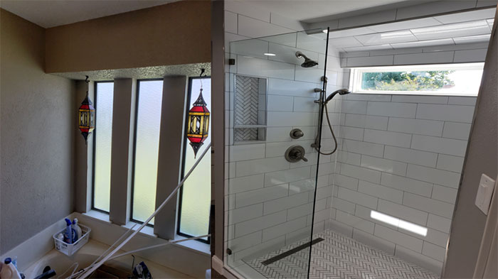 Before Amnd After Shower Installation