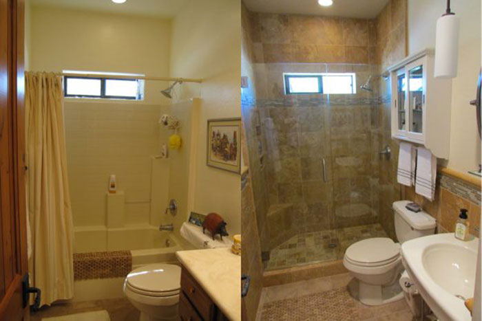 Before And After Shower Door Installation